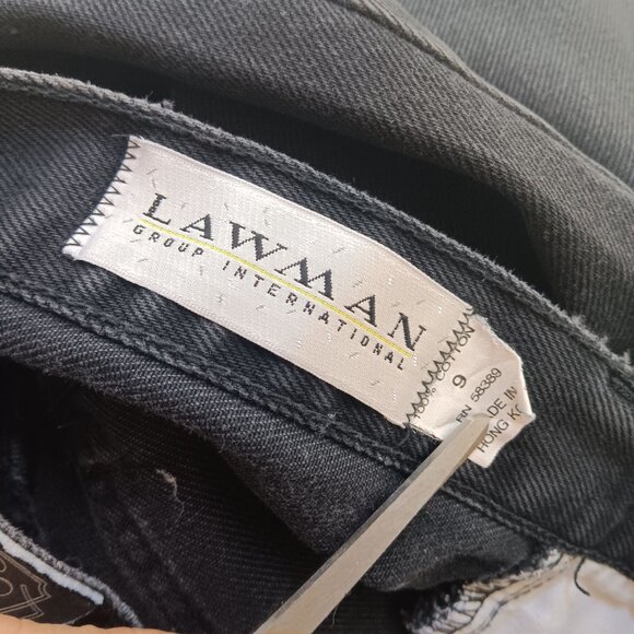 26x32 9 Vintage Lawman Western Jeans Cowgirl Black Fade High-Waist Button-Fly - Picture 5 of 5